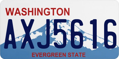 WA license plate AXJ5616