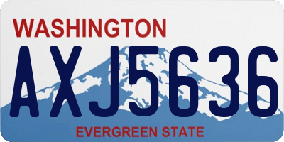 WA license plate AXJ5636