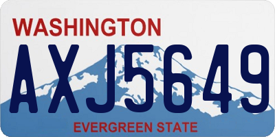 WA license plate AXJ5649