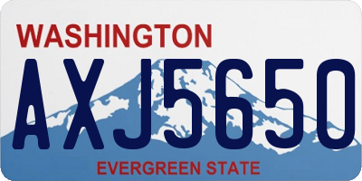 WA license plate AXJ5650