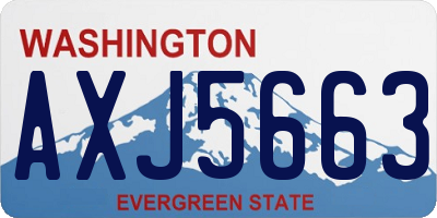 WA license plate AXJ5663