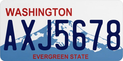 WA license plate AXJ5678