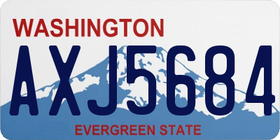 WA license plate AXJ5684