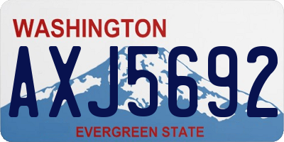 WA license plate AXJ5692