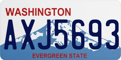 WA license plate AXJ5693