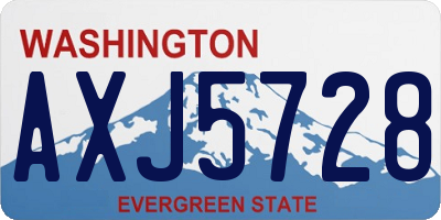 WA license plate AXJ5728