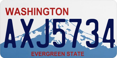 WA license plate AXJ5734