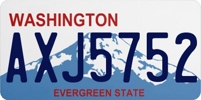 WA license plate AXJ5752