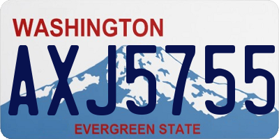 WA license plate AXJ5755