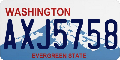 WA license plate AXJ5758