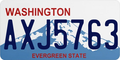WA license plate AXJ5763