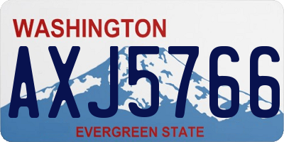 WA license plate AXJ5766