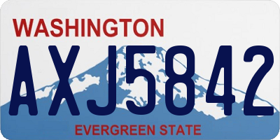 WA license plate AXJ5842