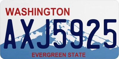 WA license plate AXJ5925
