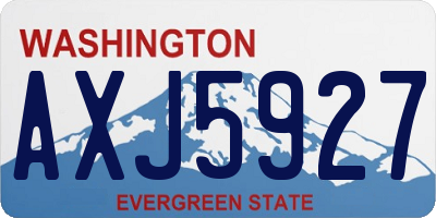 WA license plate AXJ5927