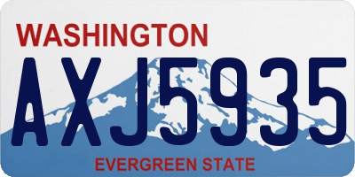 WA license plate AXJ5935