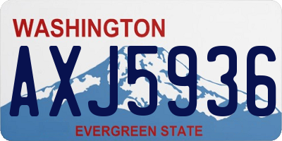 WA license plate AXJ5936