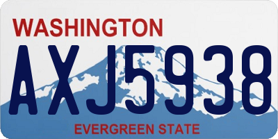 WA license plate AXJ5938