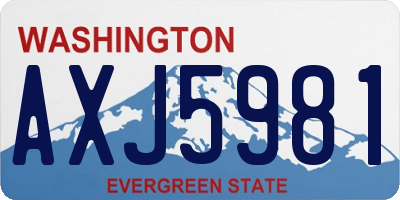 WA license plate AXJ5981