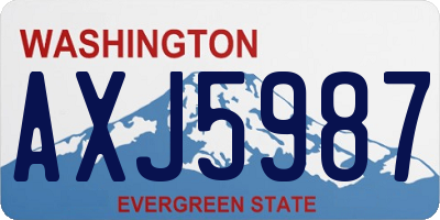 WA license plate AXJ5987