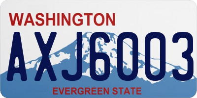 WA license plate AXJ6003