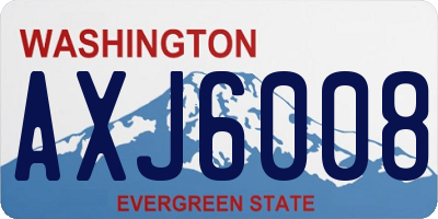 WA license plate AXJ6008