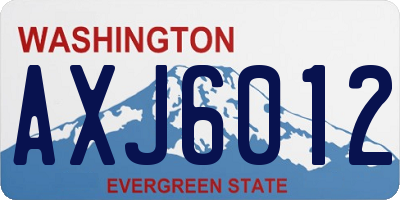 WA license plate AXJ6012