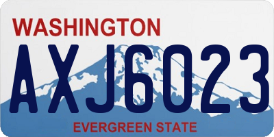 WA license plate AXJ6023
