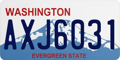 WA license plate AXJ6031