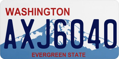 WA license plate AXJ6040