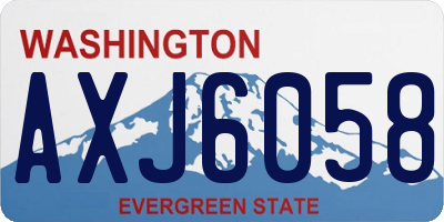WA license plate AXJ6058
