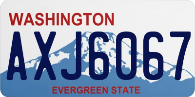 WA license plate AXJ6067