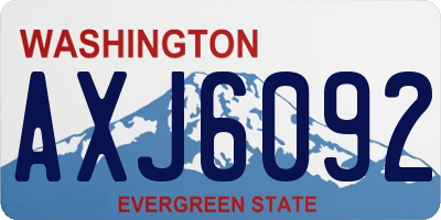 WA license plate AXJ6092