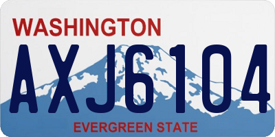 WA license plate AXJ6104