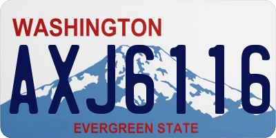 WA license plate AXJ6116