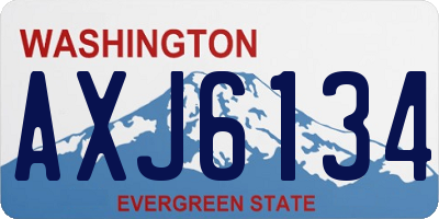 WA license plate AXJ6134