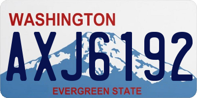 WA license plate AXJ6192