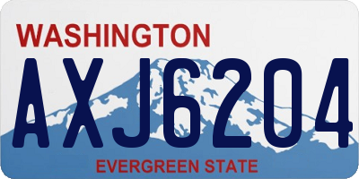 WA license plate AXJ6204