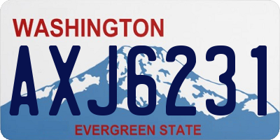 WA license plate AXJ6231