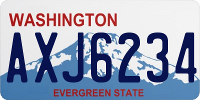 WA license plate AXJ6234