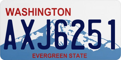 WA license plate AXJ6251