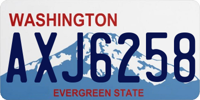 WA license plate AXJ6258