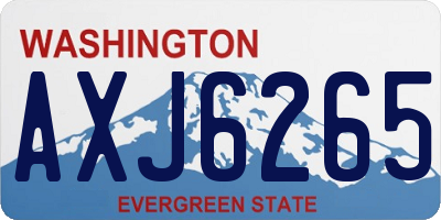 WA license plate AXJ6265