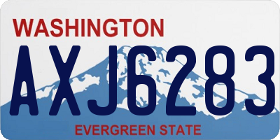 WA license plate AXJ6283