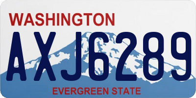 WA license plate AXJ6289