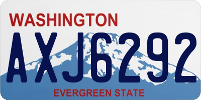 WA license plate AXJ6292