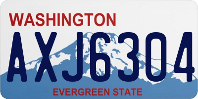 WA license plate AXJ6304
