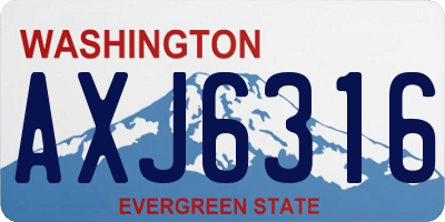 WA license plate AXJ6316
