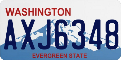WA license plate AXJ6348