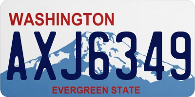 WA license plate AXJ6349